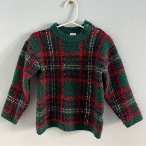 H&M Green and Red Plaid Sweater